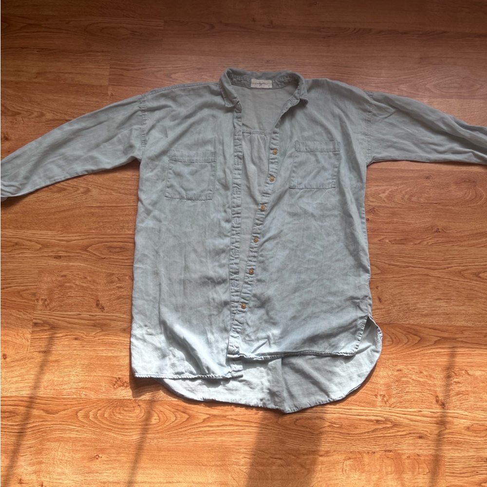 CJLA Chambray Denim Button Down Top